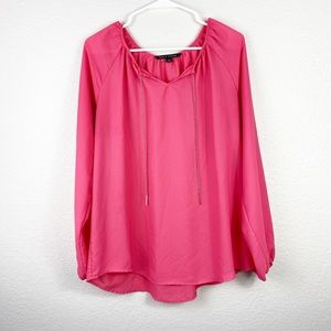 🌻 3/$20 Zac & Rachel | Pink Chain Tie Blouse